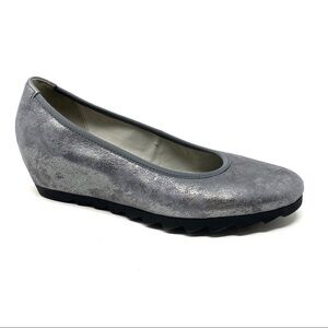 Gabor Naomi silver metallic suede wedge 95.320.69